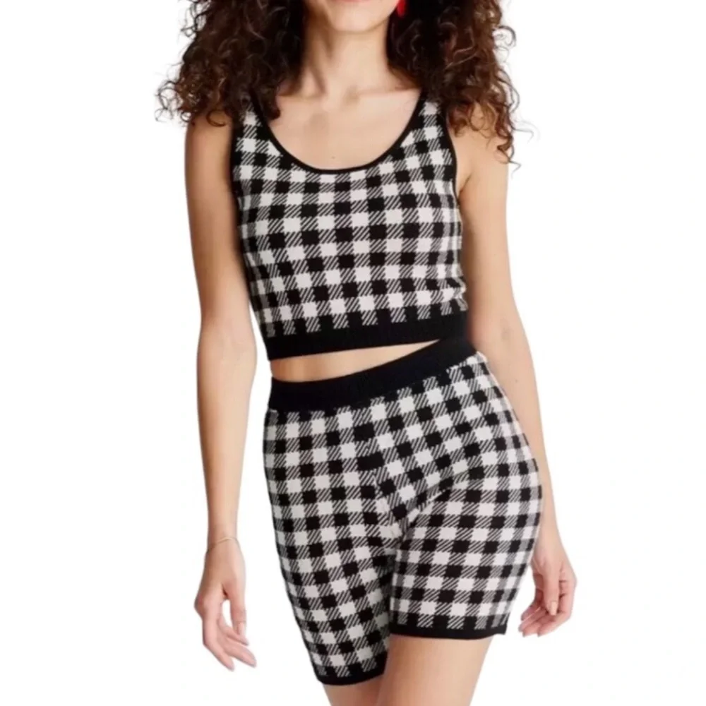 Future Collective LIMITED EDITION Gingham Check Biker Style Shorts